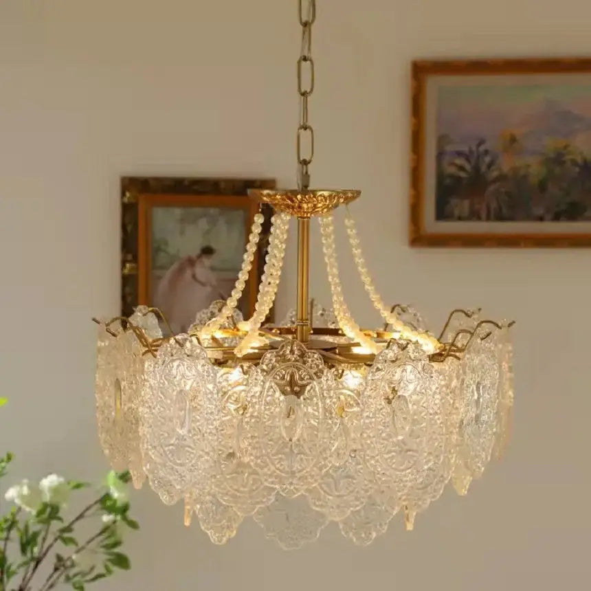 Gold Glass LED Chandelier