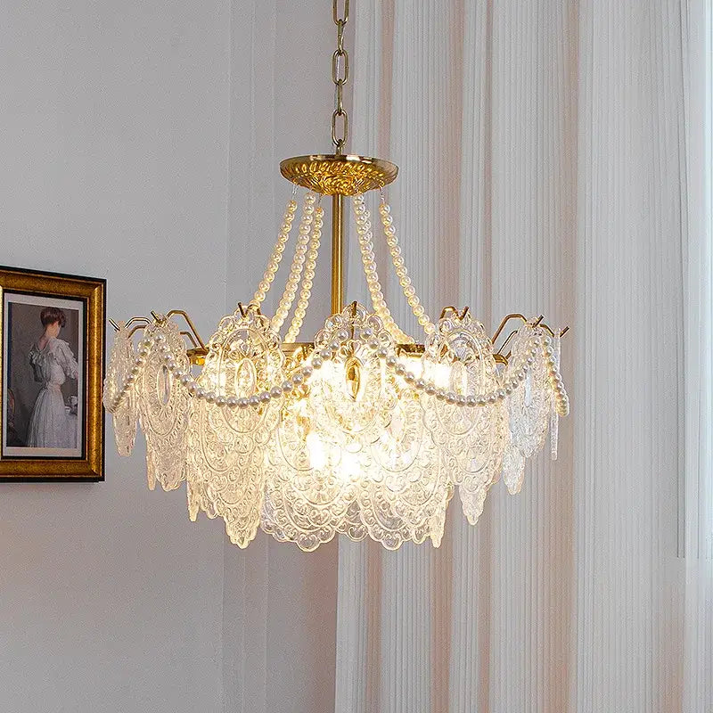 Gold Glass LED Chandelier