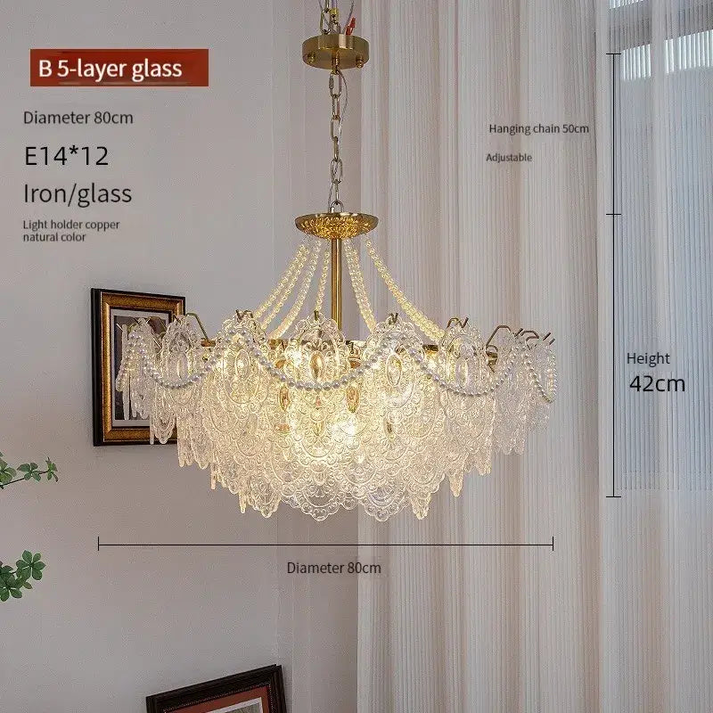 Gold Glass LED Chandelier