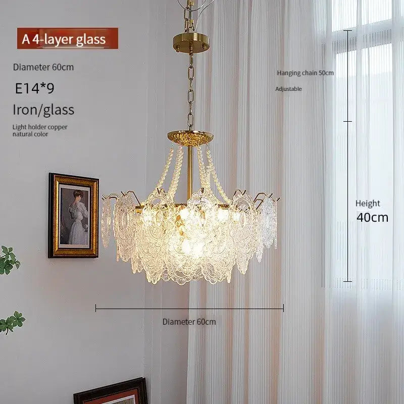 Gold Glass LED Chandelier