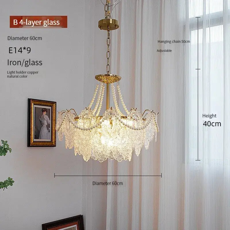Gold Glass LED Chandelier