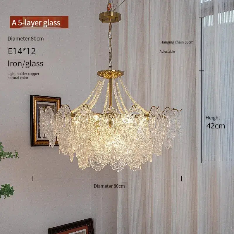 Gold Glass LED Chandelier