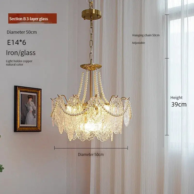 Gold Glass LED Chandelier