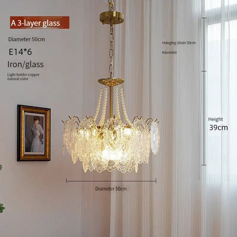 Gold Glass LED Chandelier
