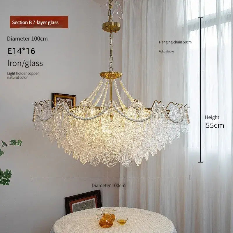 Gold Glass LED Chandelier