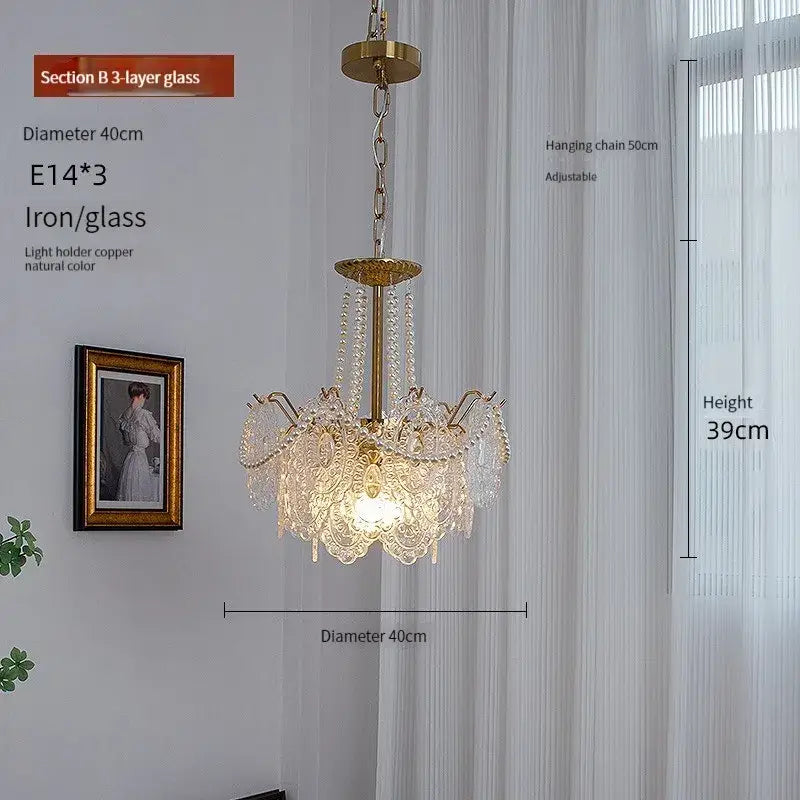 Gold Glass LED Chandelier