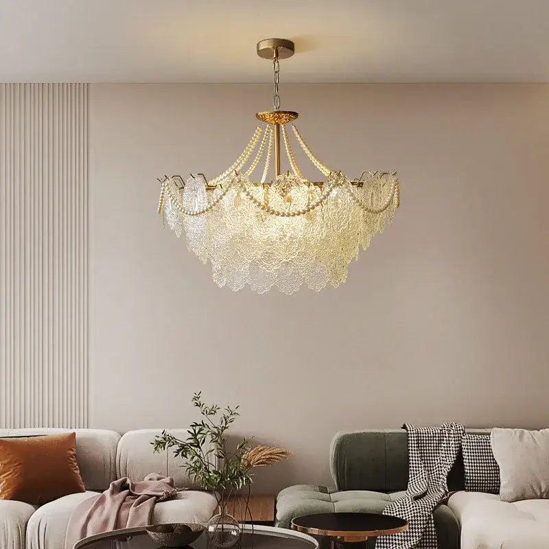 Gold Glass LED Chandelier