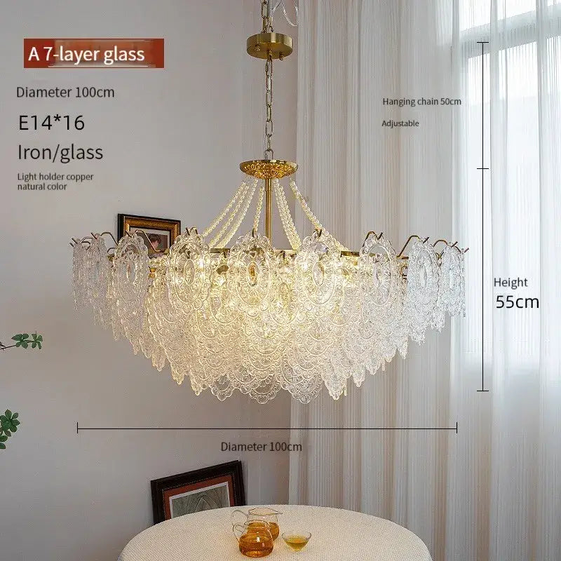 Gold Glass LED Chandelier