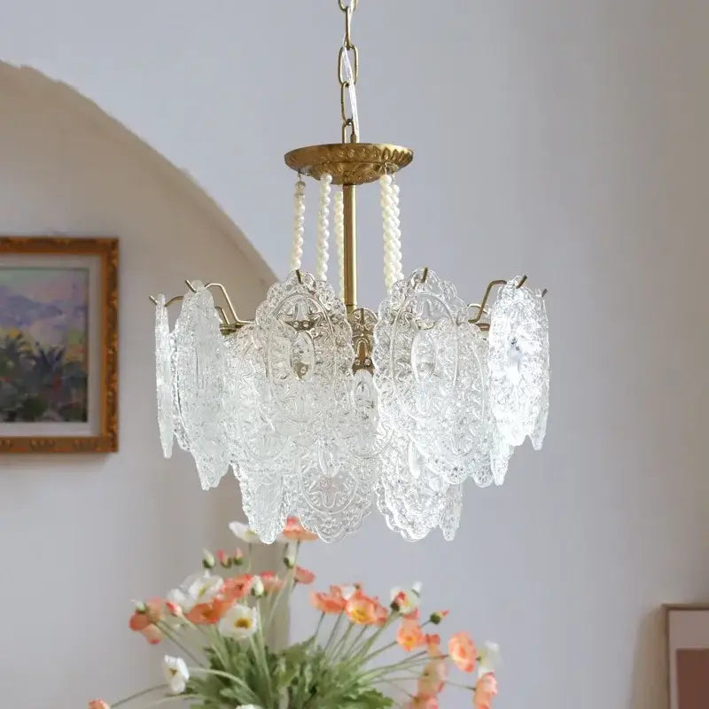 Gold Glass LED Chandelier