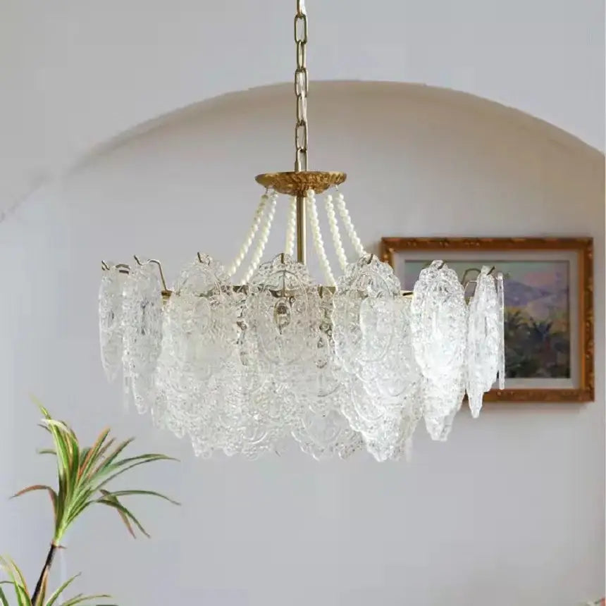 Gold Glass LED Chandelier