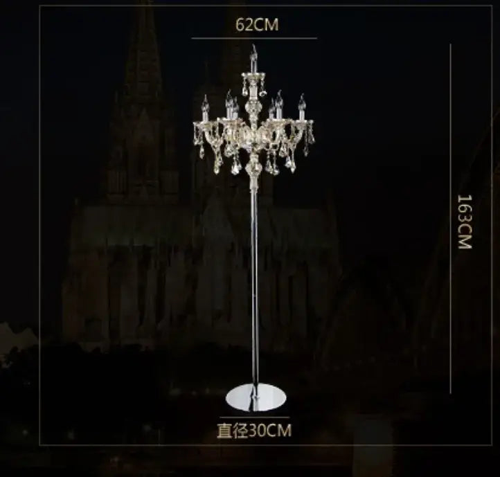 Gold Crystal Floor Lamp French Elegance