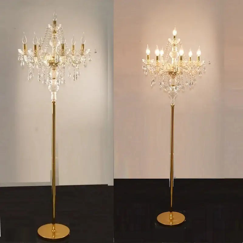 Gold Crystal Floor Lamp French Elegance