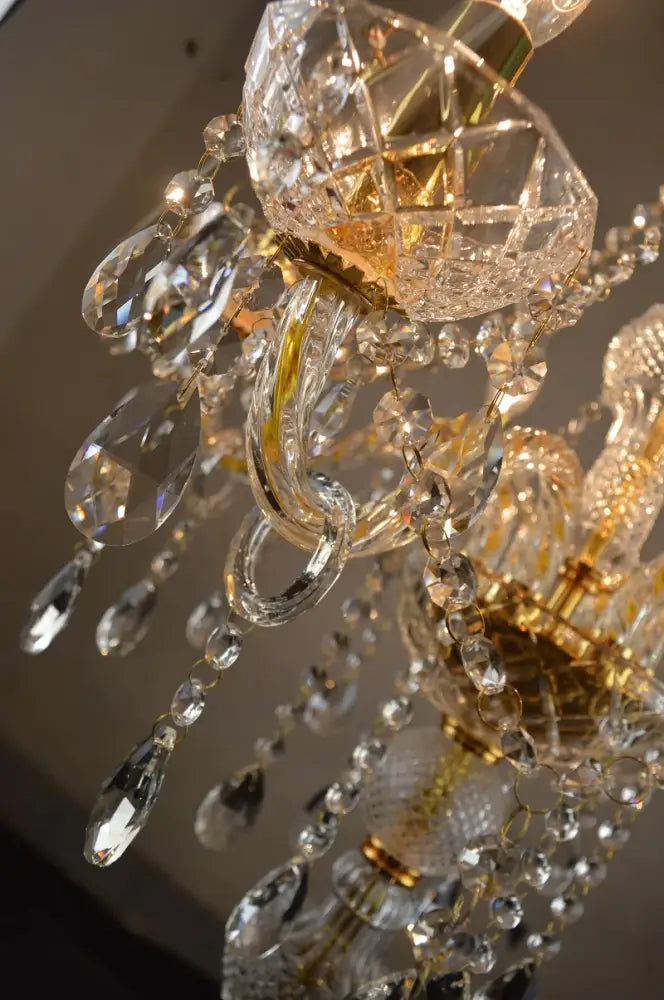 Gold Crystal Floor Lamp French Elegance