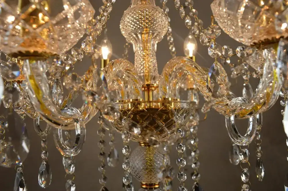 Gold Crystal Floor Lamp French Elegance