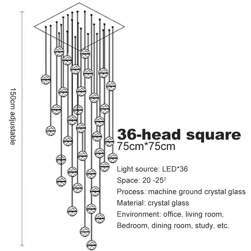 Crystal Ball Chandelier Pendant