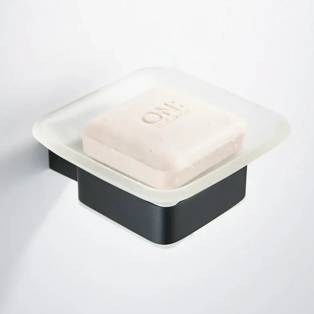Black Glass Wall Soap Holder