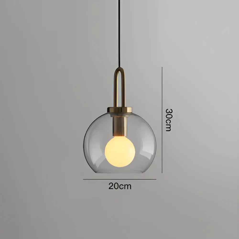 Gray Glass Ball Pendant Light for Restaurant or Bar