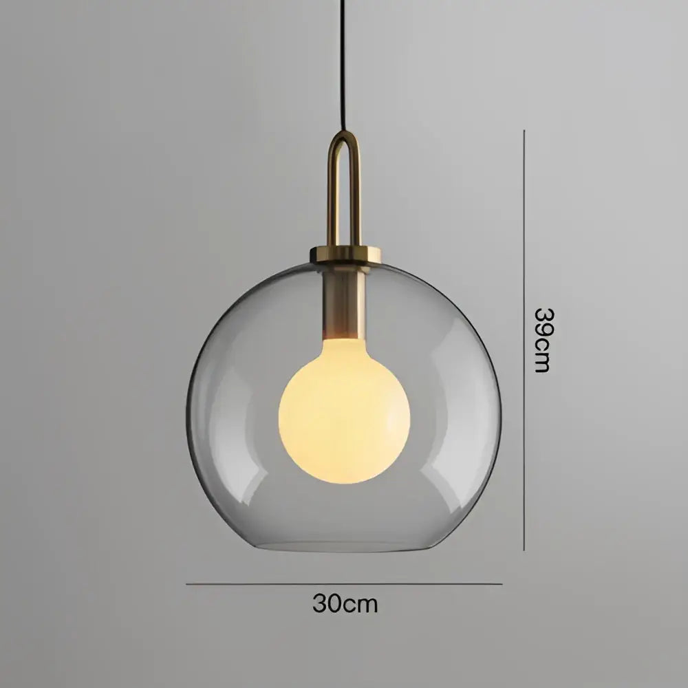 Gray Glass Ball Pendant Light for Restaurant or Bar