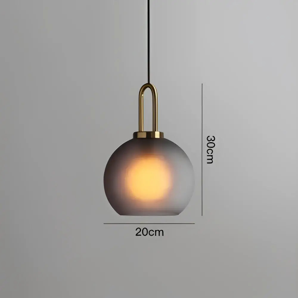 Gray Glass Ball Pendant Light for Restaurant or Bar