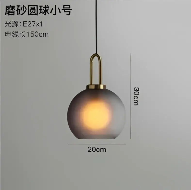 Gray Glass Cylinder Pendant