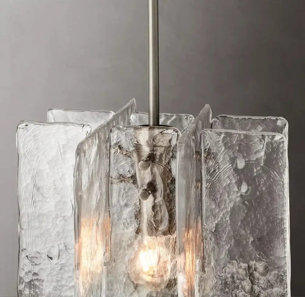 Gray Glass Lattice Pendant