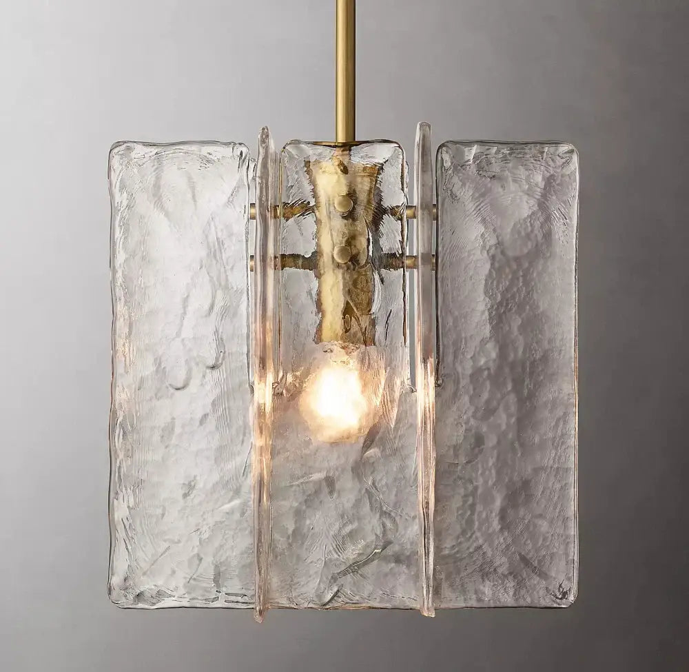 Gray Glass Lattice Pendant