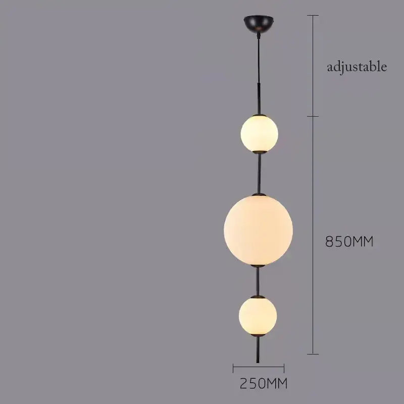 White Glass Ball Pendant for Dining Room