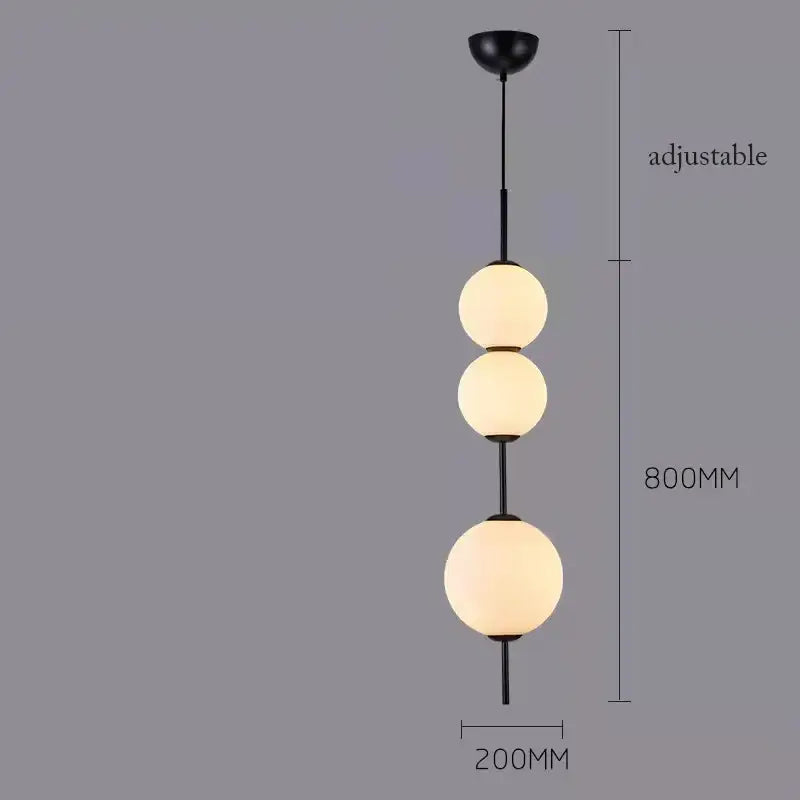 White Glass Ball Pendant for Dining Room