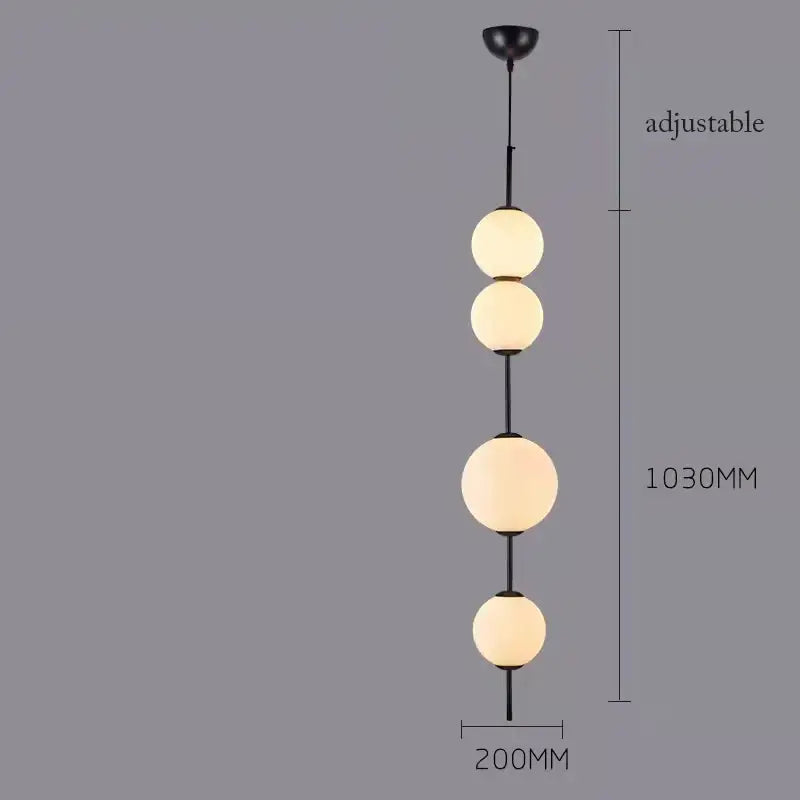 White Glass Ball Pendant for Dining Room