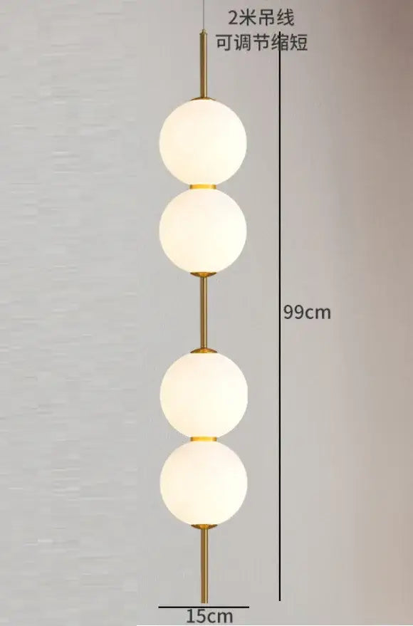 White Glass Ball Pendant for Dining Room
