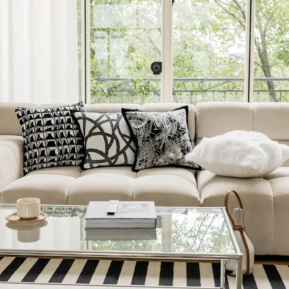 Black White Pillow Cover