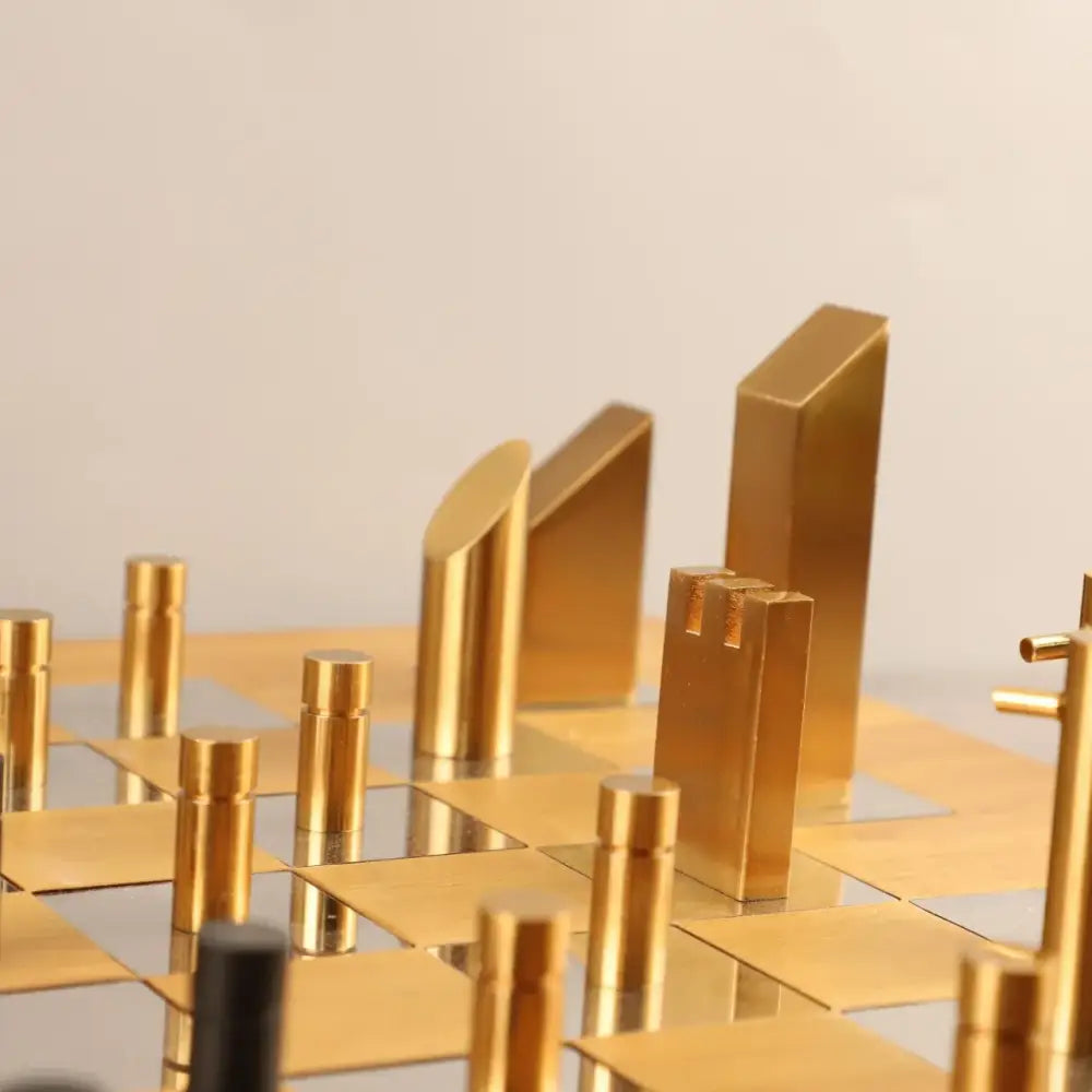 Gold Block Chess Set