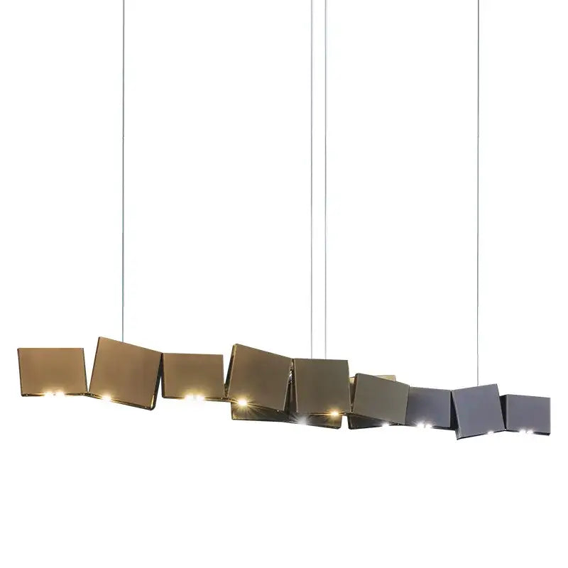 Bronze Geometric Pendant Light Adjustable 125cm