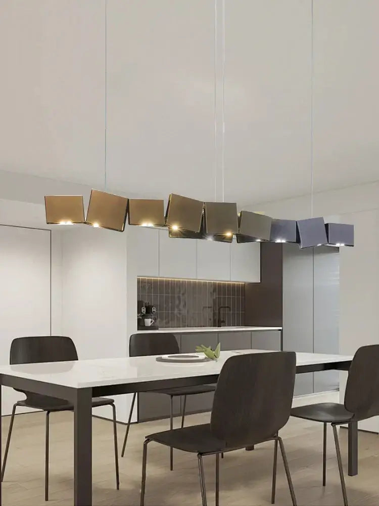 Bronze Geometric Pendant Light Adjustable 125cm