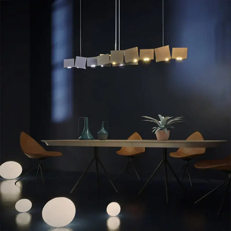 Bronze Geometric Pendant Light Adjustable 125cm
