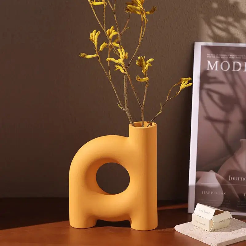 Yellow Terracotta Ceramic Vase