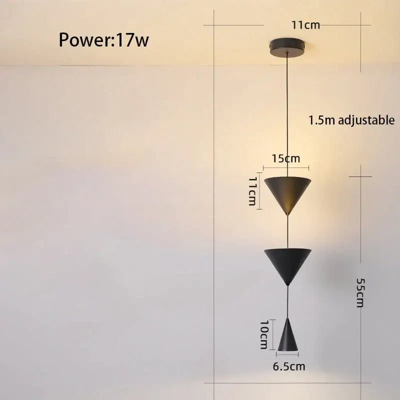 Black Cone LED Pendant