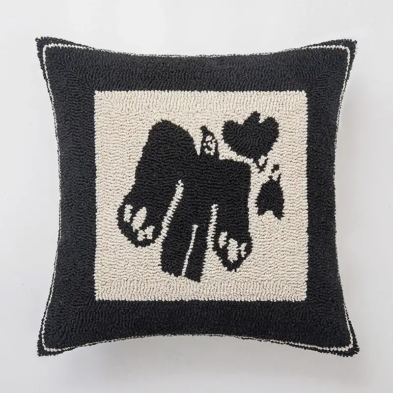 Black Geometric Cushion 45cm Cover