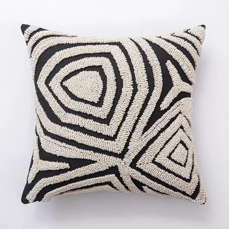 Black Geometric Cushion 45cm Cover