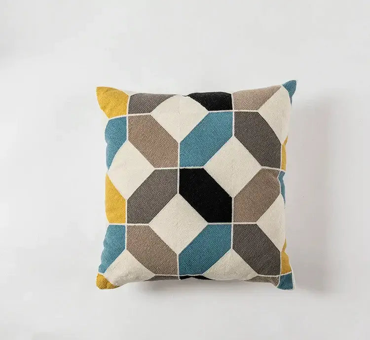 Multicolor Geometric Cushion Set