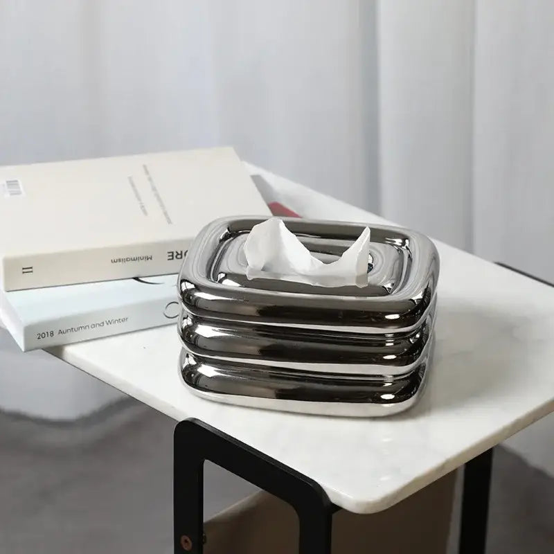 Chrome Fringe Tissue Box
