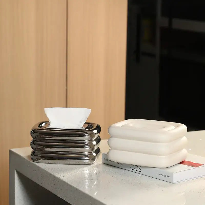 Chrome Fringe Tissue Box