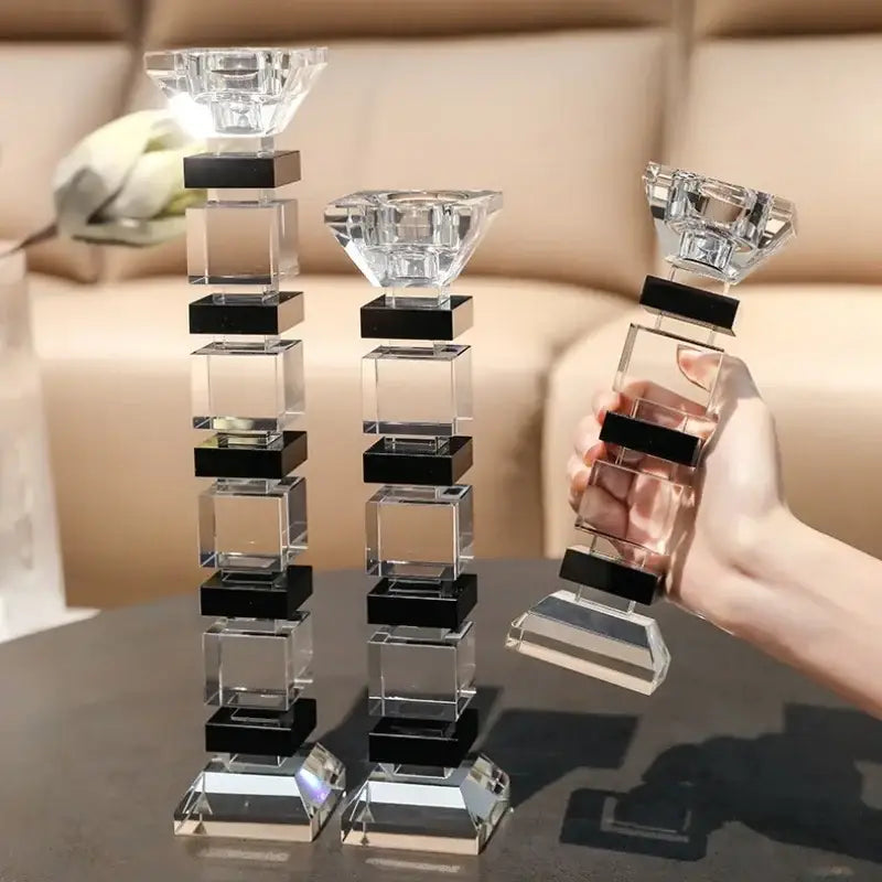 Glass Geometric Candle Holder