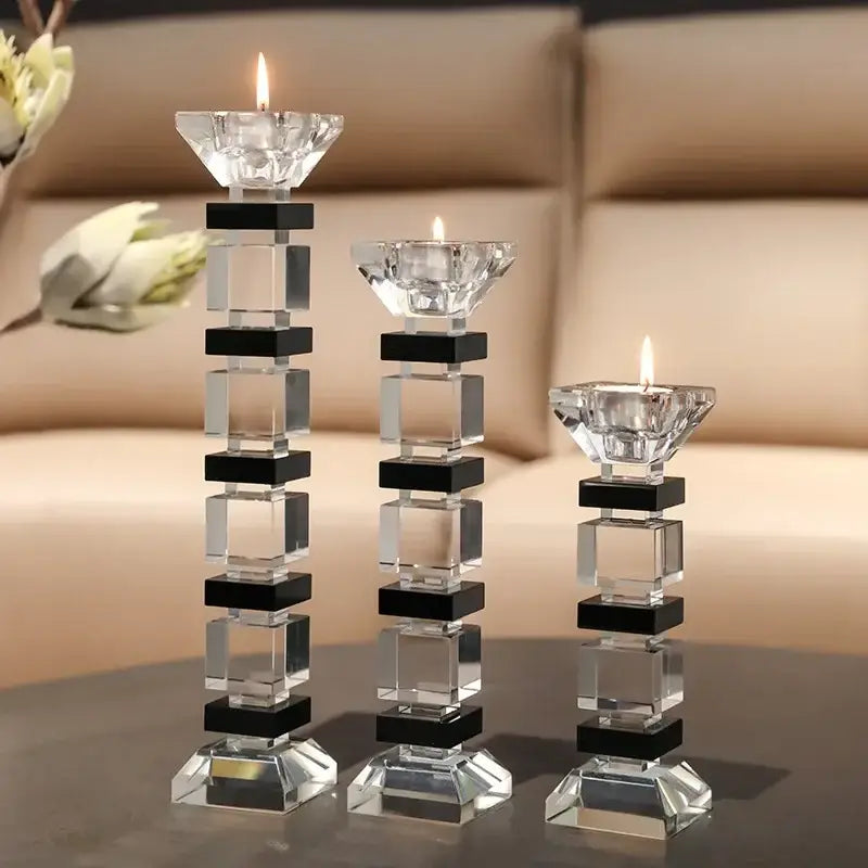 Glass Geometric Candle Holder