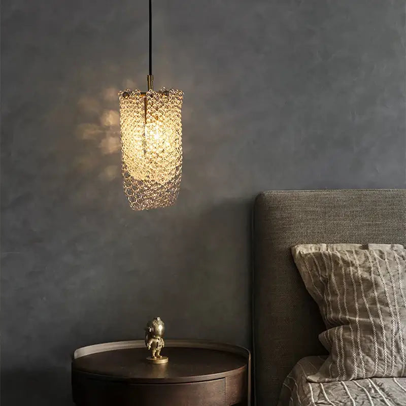 Gold Crystal Ceiling Chandelier For Bedroom