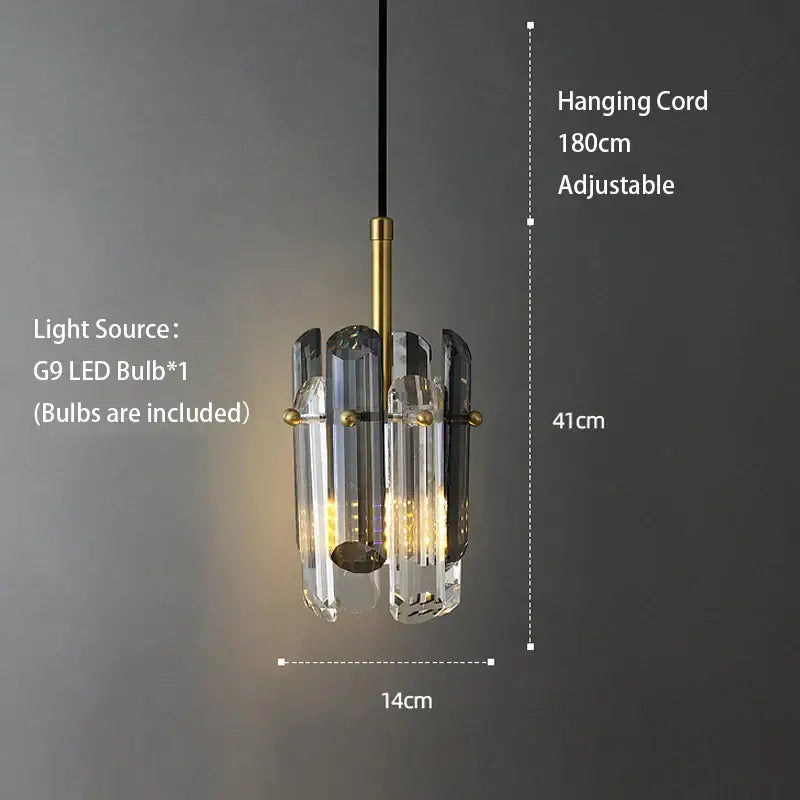 Gold Crystal Ceiling Chandelier For Bedroom