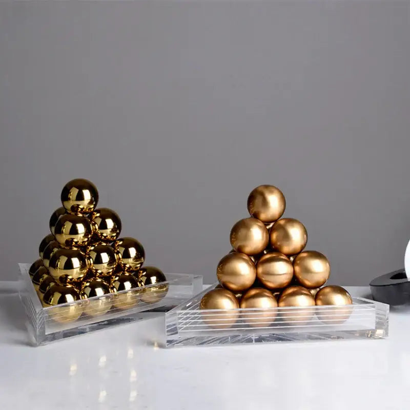 Gold Geometric Tower Trays