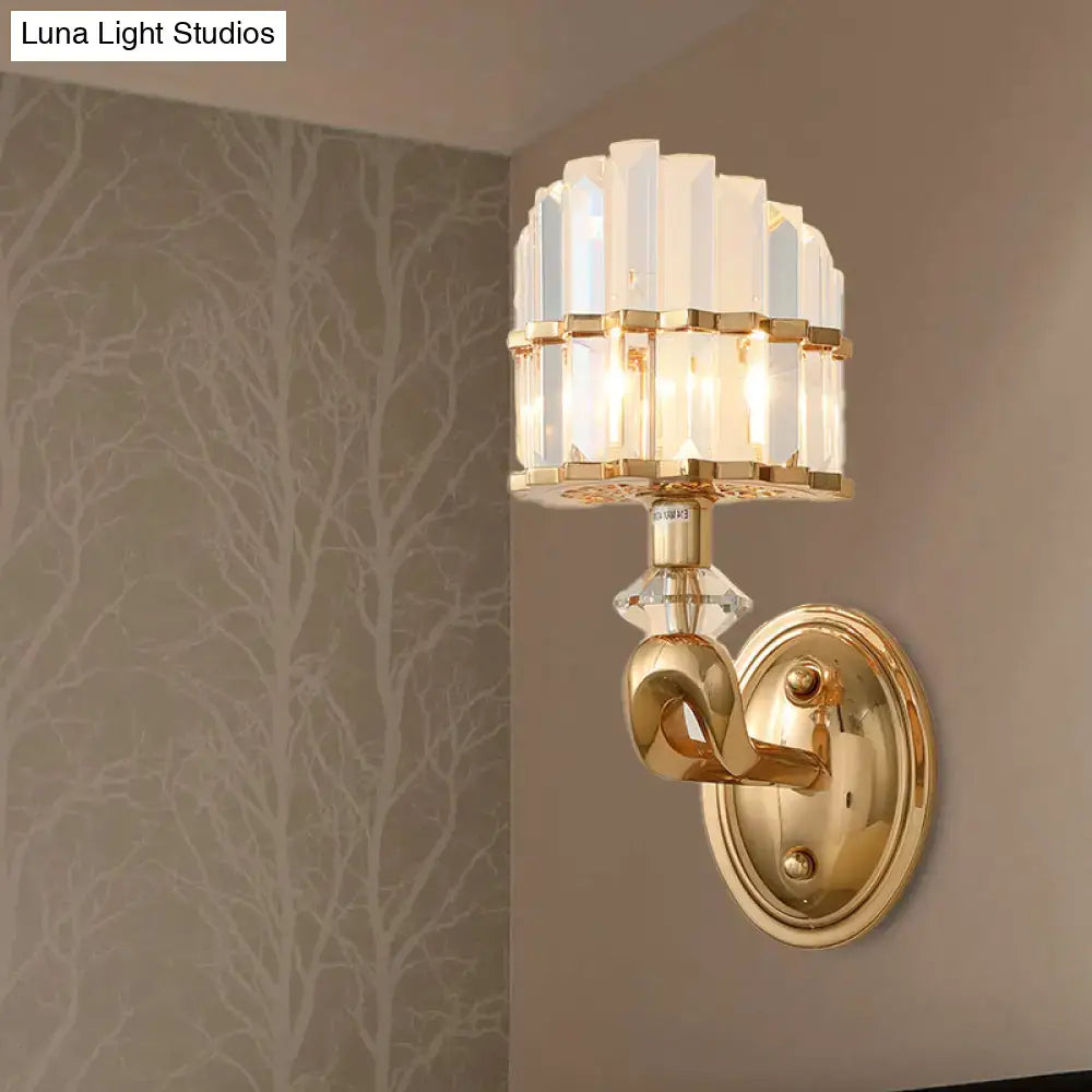 Gold Geometric Crystal Wall Sconce Living Room