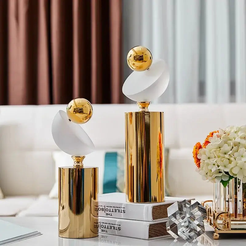 Golden Ball Frosted Sculpture