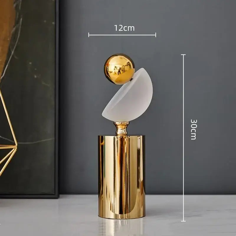 Golden Ball Frosted Sculpture